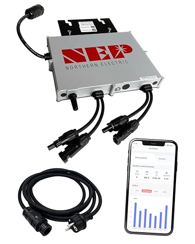 ESUNRA Create your Energy - Mikrowechselrichter von NEP BDM800VA - Plug and play - MPPT-Wirkungsgrad >99.5% - 5m Netzkabel - App zur Überwachung der Erzeugung in Echtzeit von esunra create your energy