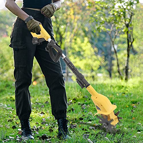 20V Akku Bodenhacke | 20cm Teleskopische Länge | Klein Handgerät Bodenfräse 250 U/min Gartenfräse Elektro Kultivator mit Batterie, 17 cm Kultivierungstiefe von Esyogen