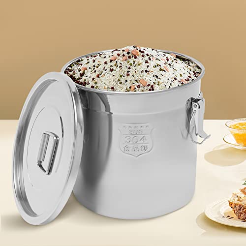 Esyogen Luftdichter Kanister 21L Edelstahl Getreidebehälter Küche Getreidebehälter,Edelstahl Eimer Mehlbehälter,Zur Lagerung Keksen, Kaffeebohnen, Zucker, Mehl, Tee von Esyogen