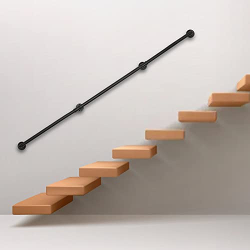 Handlauf Schwarz FüR Treppen Innen, Handlauf Treppe Lange Stufe FußSchiene Rutschfestes SicherheitsgeläNder FüR Treppen Innen AußEn (12FT/366cm) von Esyogen