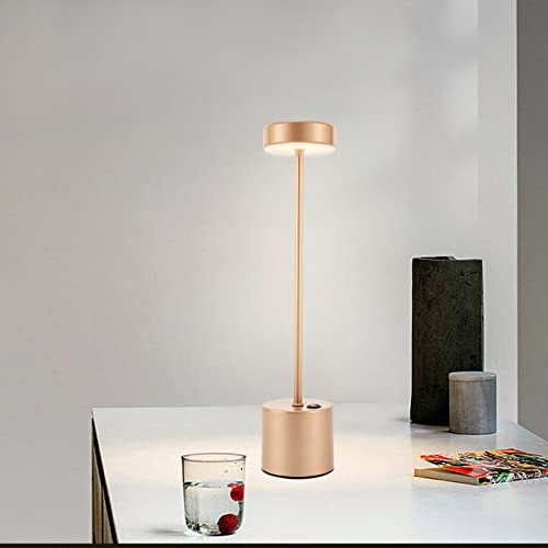 LED Tischlampe Dimmbare | Gold Tischleuchte | USB Wiederaufladbar | für Esszimmer Schlafzimmer Wohnzimmer Outdoor | A++ to E von Esyogen