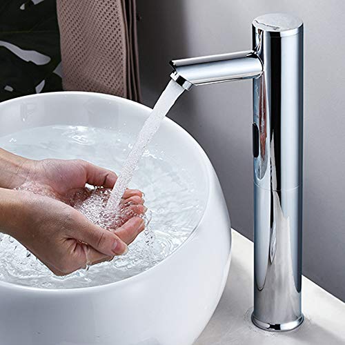 Sensor Wasserhahn Infrarot Waschtischarmatur 32cm Waschbecken Armatur Kalteswasser Induktionshahn,für Badezimmer Toilette Küche Hotel öffentlicher Ort von Esyogen