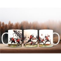 Ameisen Spielen Fußball Aquarell Keramiktasse von EtHeQu