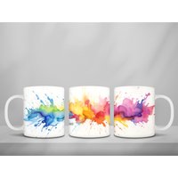 Aquarell Regenbogen Keramik Tasse von EtHeQu