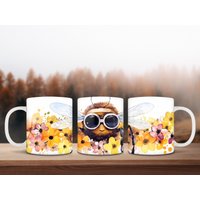 Bee-Zy Flowers Aquarell Keramiktasse von EtHeQu