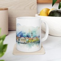 Cityskyline Innbrünns Aquarell Keramiktasse von EtHeQu