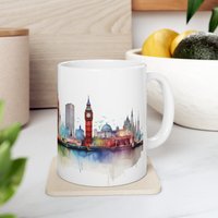 Cityskyline London Aquarell Keramiktasse von EtHeQu