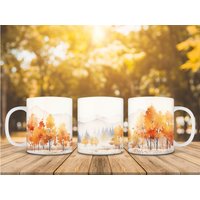 Fallende Blätter Und Wärmer Tee Aquarell Keramik Tasse von EtHeQu