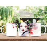 Harmonie in Porzellan Geisha-Inspirierter Keramikbecher von EtHeQu