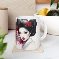 Ruhige Eleganz Geisha-Inspirierter Keramikbecher von EtHeQu