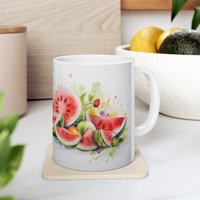 Saftige Freude Aquarell Wassermelonen Keramiktasse von EtHeQu