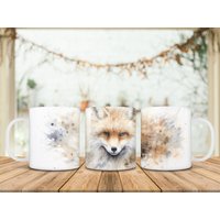 Sanfter Blick Aquarell Fuchs Keramiktasse von EtHeQu