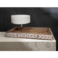 2-stöckige Etagere, Ein Unikat - Handgefertigt. Geschenk Zum Geburtstag. Besonders Schöne Tischdekoration Aus Mangoholz Und Keramik 2-stöckige Etagere, Ein Unikat - Handgefertigt. Geschenk Zum Geburtstag. Besonders Schöne Tischdekoration Aus Mangoholz Und Keramik von EtagerenManufakturHH