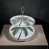 2-stöckige Etagere, Handgefertigt, Ideal Für Obst U. Gebäck, Dekorativ Und Einzigartig. Als Geschenk Oder Geschenkidee. Neu Mit Palmendekor von EtagerenManufakturHH