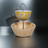 Rustikale 2-stöckige Etagere, Bambusschale Ø 20 cm in Verbindung Mir Keramik, Für Liebhaber Des Landhaus-Design, Handgefertigt Rustikale 2-stöckige Etagere, Bambusschale Ø 20 cm in Verbindung Mir Keramik, Für Liebhaber Des Landhaus-Design, Handgefertigt von EtagerenManufakturHH