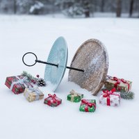 stil Und Natürlichkeit Auf Dem Gedeckten Tisch, Handgefertigte Etagere, Ein Matrialmix Aus Holz Keramik, Einzelstück von EtagerenManufakturHH