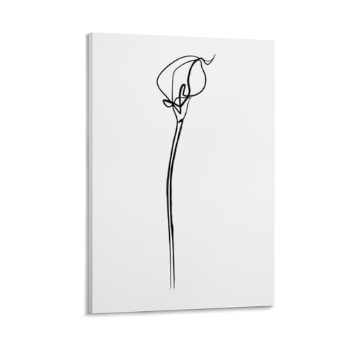 Etalvorl Einfache Blumenlinie, Poster, Leinwand, Kunst, Gemälde, abstraktes Büro, Zuhause, Bar, Wanddekoration, 50 x 75 cm von Etalvorl