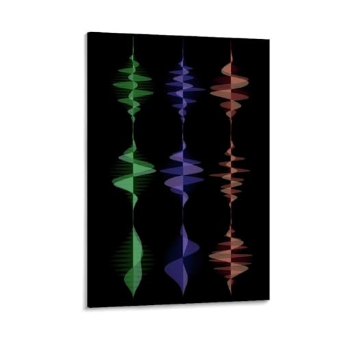 Etalvorl Poster auf Leinwand, Motiv: Synth Waves II, abstrakt, Büro, Zuhause, Bar, Wanddekoration, 50 x 75 cm von Etalvorl