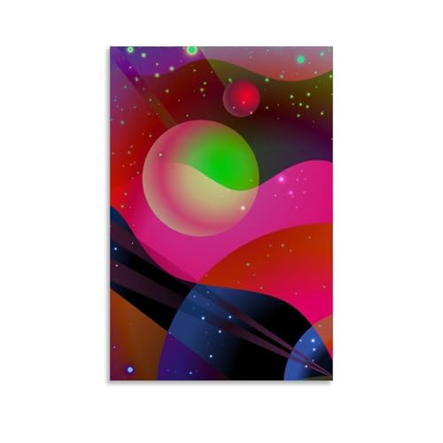 Etalvorl Space Tune Poster auf Leinwand, abstraktes Gemälde, Büro, Zuhause, Bar, Wanddekoration, 20 x 30 cm von Etalvorl