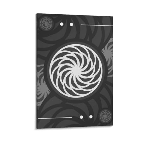 Etalvorl Stahlgraues geometrisches Glyphen-Poster, Leinwand, Kunstgemälde, abstraktes Büro, Zuhause, Bar, Wanddekoration, 20 x 30 cm von Etalvorl