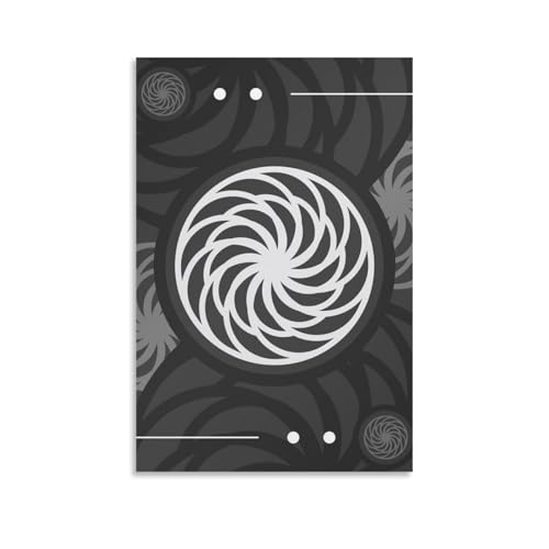 Etalvorl Stahlgraues geometrisches Glyphen-Poster, Leinwand, Kunstgemälde, abstraktes Büro, Zuhause, Bar, Wanddekoration, 50 x 75 cm von Etalvorl
