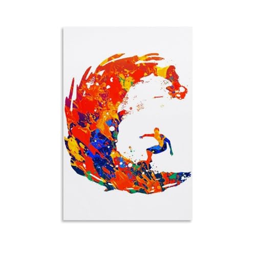 Etalvorl Surf-Poster auf Leinwand, abstraktes Gemälde, Büro, Zuhause, Bar, Wanddekoration, 40 x 60 cm von Etalvorl