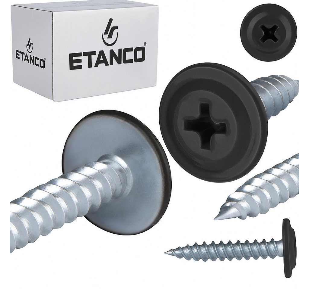 Etanco GmbH Blechschraube GM-S Flachkopf in verschiedenen RAL-Farben 4,2 x 25 mm 250 Stück von Etanco GmbH