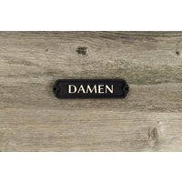Damen Toilette Türschild Aus Holz. Vintage British Eisenbahn Stil. Handgemachte Retro Dekoration von EtchPL