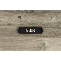 Herren Restroom Türschild Aus Holz. Vintage Eisenbahn England. Handgemachte Retro Dekoration von EtchPL