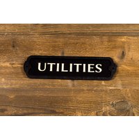 Holz Utilities Zimmer Türschild. Wandteller Im Vintage Stil von EtchPL