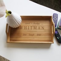 Personalisiertes Serviertablett Benutzerdefiniertes Holztablett Hochzeitsgeschenke Neues Zuhause Geschenke Brautpaargeschenke Tray-Bam-100 von EtchThisOut