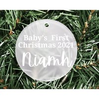 Baby Weihnachten 2022 | Personalisierte Acrylkugel Matte Acryl Hängedekoration Paar Geschenk Neues Handgefertigt von EtchandTrace