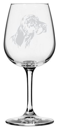 Libbey Weinglas mit englischem Setter-Motiv, geätzt, 360 ml von Etched Laser Art