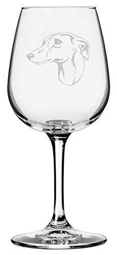 Weinglas mit Whippet-Motiv, geätzt, 360 ml Weinglas mit Whippet-Motiv, geätzt, 360 ml von Etched Laser Art