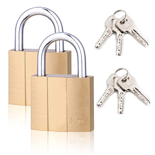 Vorhängeschloss 2er Set mit 3 Schlüssel, 38mm Schloss Wetterfest Schlösser mit Schlüssel Lock für Koffer Schränke Garage Spinde von Eteamcan