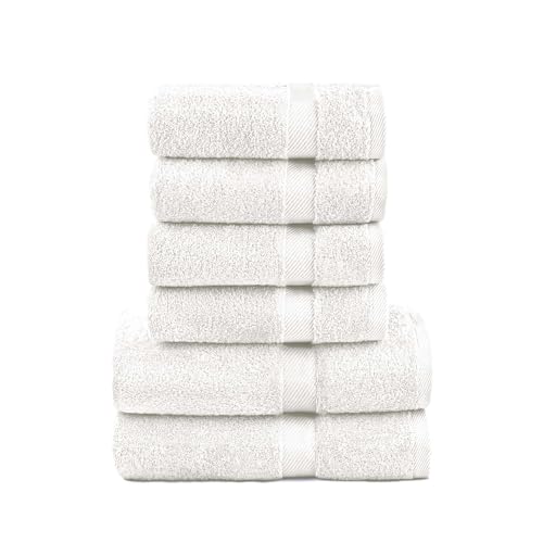 etérea Handtuch Set Weiss Handtücher Set 100% Baumwolle Qualitäts Frottierware 500 g/m² Carli Handtuch 6 teiliges Sparset Weiss von etérea Himmlische Qualität