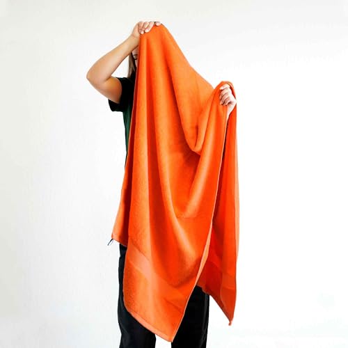 etérea Carli Frottee Handtücher Set - 100% Baumwolle - Oekotex 500 GSM - Bath Towel Frottiertücher - Saunatuch, Badehandtuch Groß 80x200 cm - Orange von etérea Himmlische Qualität