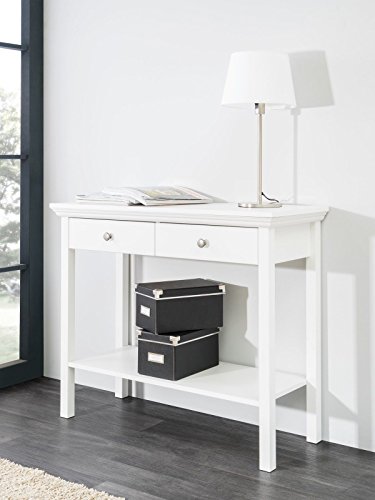 Eternity-Möbel Konsolentisch Konsole Kommode Schreibtisch Sekretär LANDWOOD in Weiß 90 x 75 x 35 cm Landhausstil von Eternity-Möbel