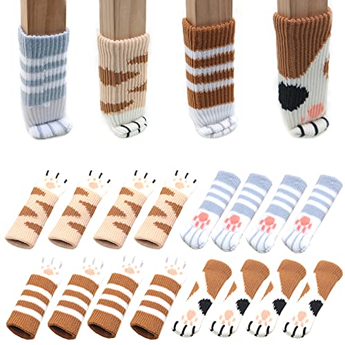 Eterspr 16 Stück Möbelsocken, Möbelsocken für Stuhlbeine, Möbelsocken Katze, für Tische, Böden Schützen von Eterspr