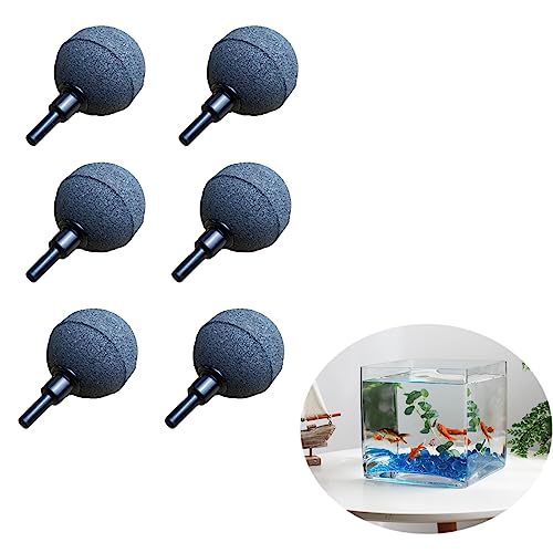 Eterspr 6 Stück Aquarium Luftstein Ball, Aquarium Luftausströmer, Aquarium Luftstein, 4mm / 8mm Schlauch Anschließbar, für Teiche, Aquarien und Fisch Tank von Eterspr