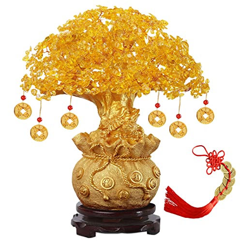 Eterspr Geld Baum Feng Shui Bonsai, Gold Glücksbaum, Geldbaum Feng Shui, für Zuhause, Büro, Ladendekoration von Eterspr