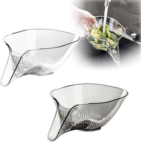 2PCS Multi-Functional Drain Basket, Drainage Basket Funnel, Kitchen Sink Drain Basket, Multifunctional Vegetable and Fruit Washing Drain Basket von Eteslot