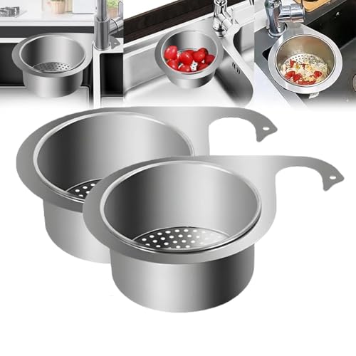 2Pack Siebkorb Aus Edelstahl In Schwanenform Für Die Spüle, Siebkorb Spüle, Waschbecken Sieb, Eckspülbecken-Sieb Küchenspüle Abfluss Korb Swan Drain Rack von Eteslot