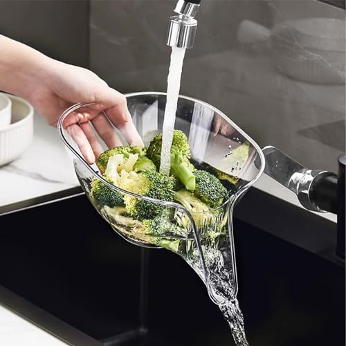 Eteslot Multi-Functional Drain Basket, Drainage Basket Funnel, Kitchen Sink Drain Basket, Multifunctional Vegetable and Fruit Washing Drain Basket von Eteslot