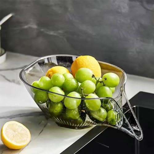 Eteslot Multi-Functional Drain Basket, Drainage Basket Funnel, Kitchen Sink Drain Basket, Multifunctional Vegetable and Fruit Washing Drain Basket von Eteslot