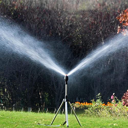 Eteslot Regner Stativ | Impulsregner Mit Stativ | Kreisregner Große Flächen | 360 Grad Automatisch Rotierende Bewässerungssprinkler, Teleskopstativsprinkler Für Große Flächen, Hof, Garten, Rasen von Eteslot