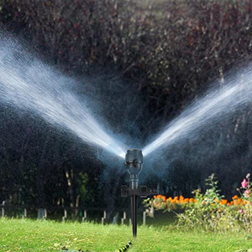 Eteslot Regner Stativ | Impulsregner Mit Stativ | Kreisregner Große Flächen | 360 Grad Automatisch Rotierende Bewässerungssprinkler, Teleskopstativsprinkler Für Große Flächen, Hof, Garten, Rasen von Eteslot