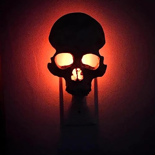 Eteslot Skull Night Light, Unique Halloween Skull Lamp Skeleton Lamp Decoration, Gothic Skeleton Skull Plug Into Wall Night Light, Halloween Ornament Gifts, Horror Decor for Home Living Room Bedroom von Eteslot