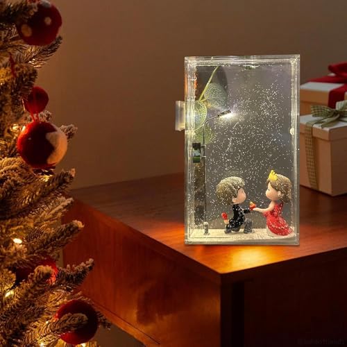 Eteslot Snowy Lamp, Snowy Streetlamp Light, Street Lamp Christmas Ambient Light, Snow Lamp Couple Landscape Handmade Desk Decor, Christmas Decorations Night Lights, Giftss von Eteslot