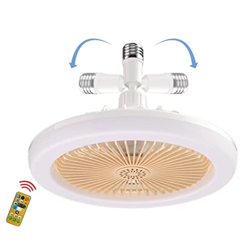 Eteslot Ventilator e27, Ventilator für lampenfassung, glühbirne mit Ventilator, deckenventilator e27 deckenventilator mit Beleuchtung und Fernbedienung leise, Ceiling Fans with LED Lights von Eteslot